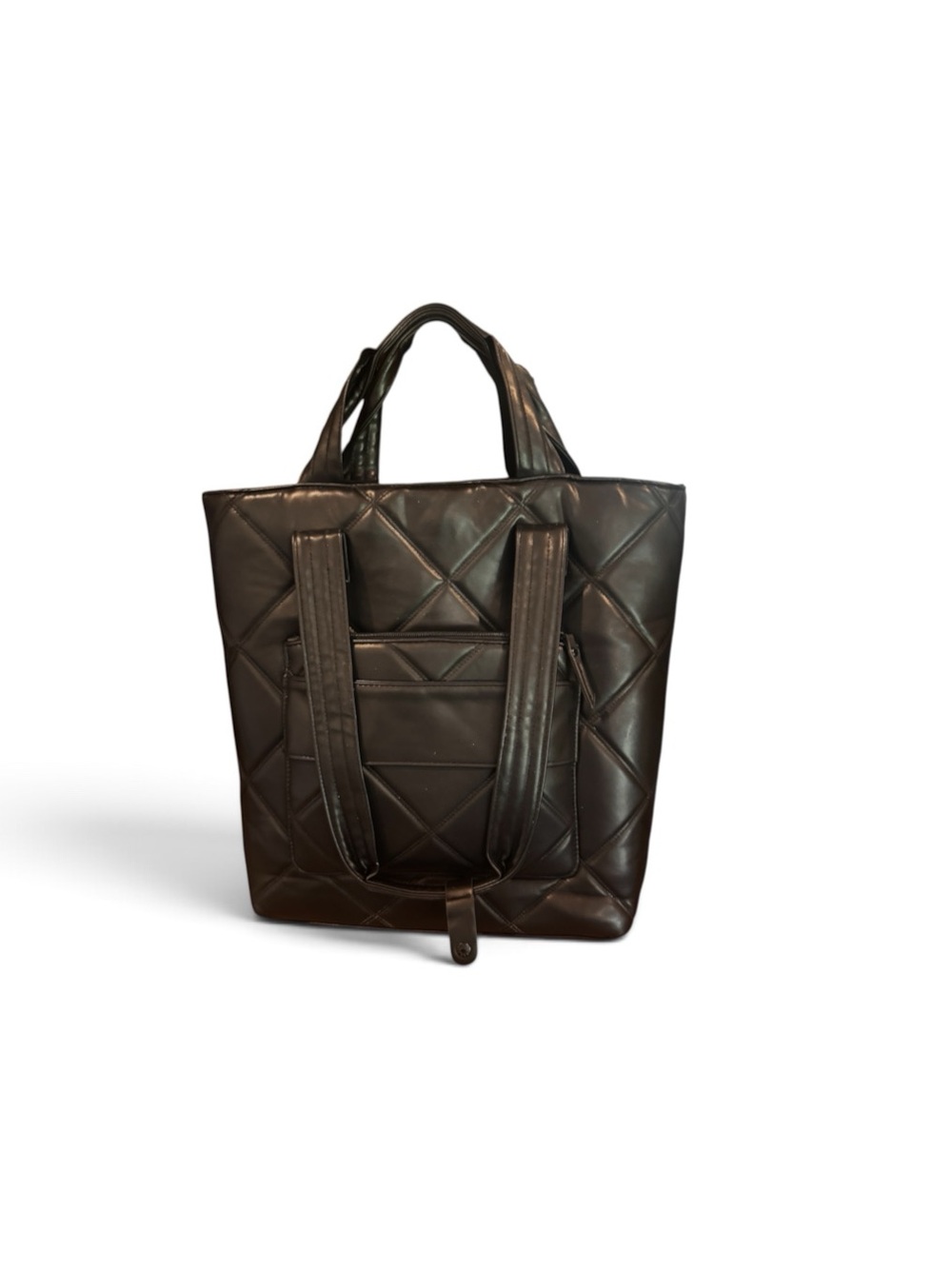 Max Studio Black Quilted Tote with Dual Straps